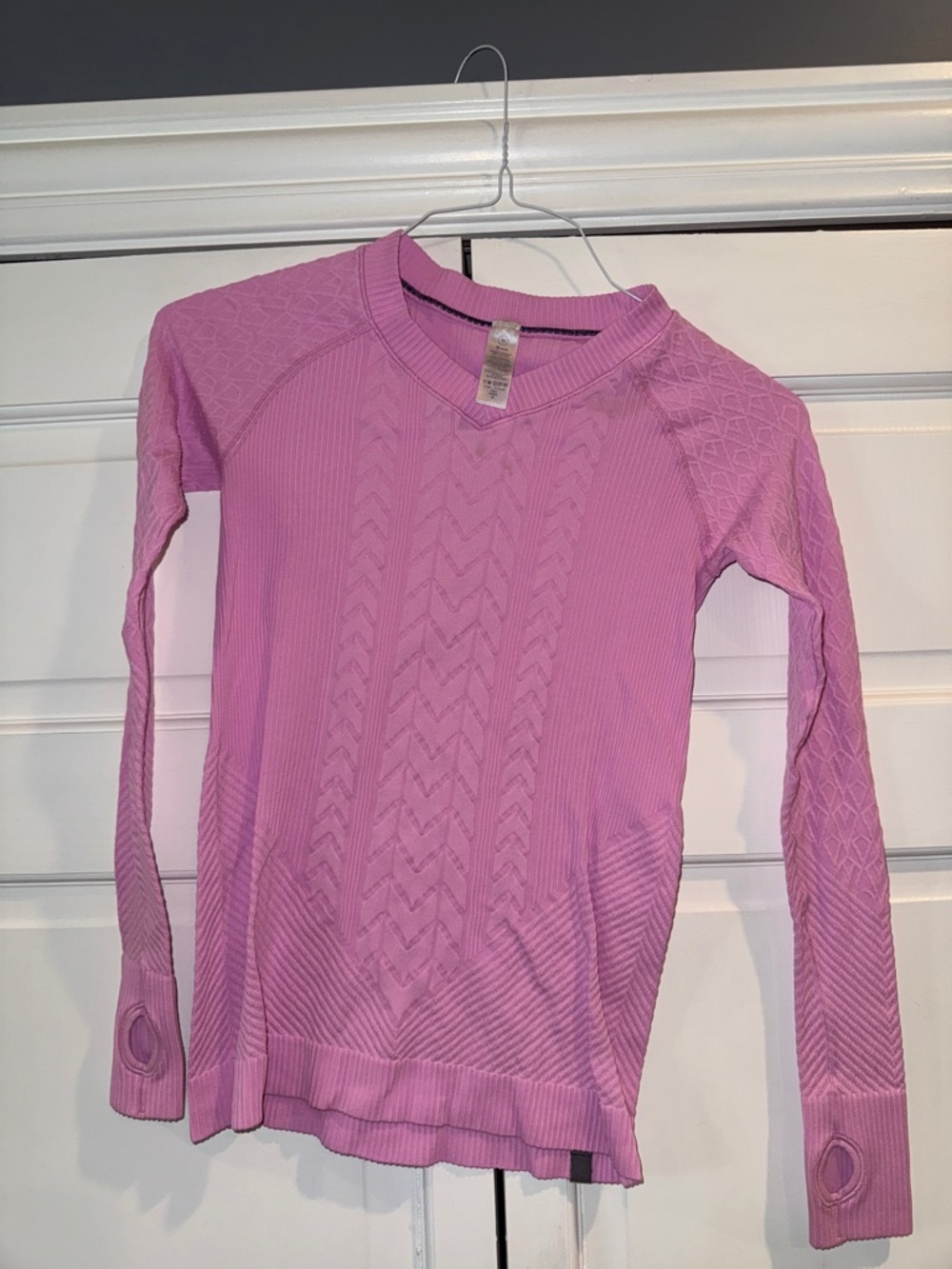 Ivivva Girls' Textured Pink Long Sleeve Tee